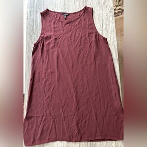 Eileen Fisher Silk Purple Sleeveless Side Slit Dress Size Medium